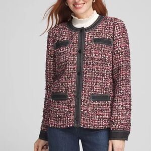 Chico's Black and Pink Tweed Blazer